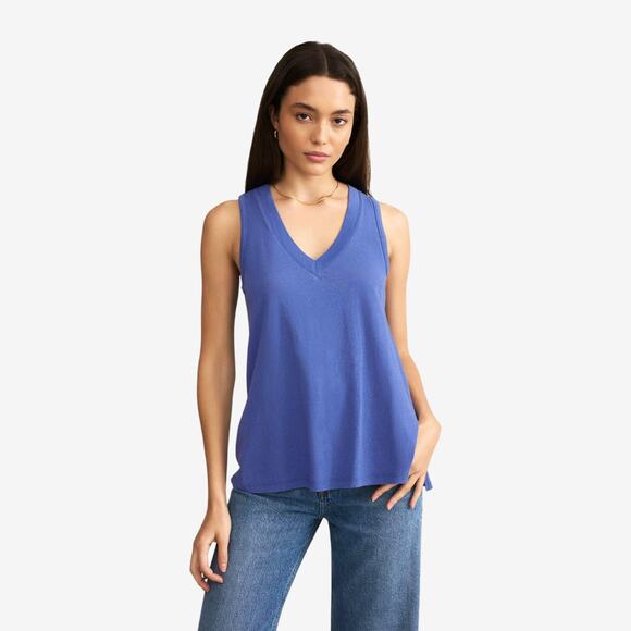 Z Supply Tops - NEW Z Supply Women’s Tank Tunic Top 100% Cotton Sleeveless V-Neck Indigo Large